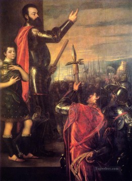  Tiziano Oil Painting - The Speech of Alfonso dAvalo 1540 Tiziano Titian